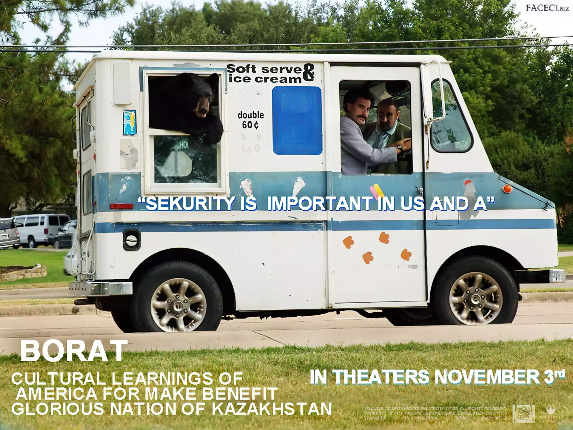 Ken Davitian, Sacha Baron Cohen, samochód, Borat, niedźwiedź